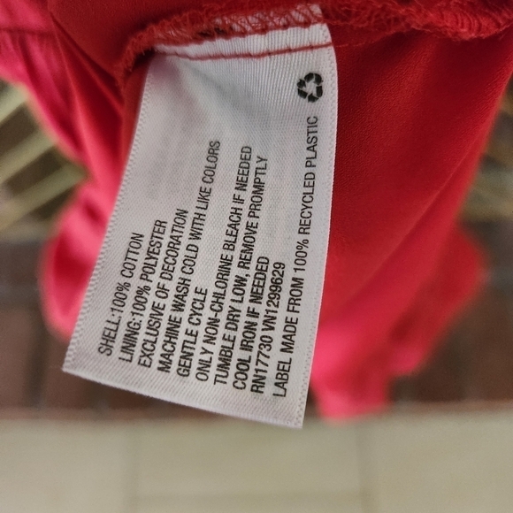 RED Bohemian 100% Cotton Ruffle Sleeved V Neck Dress. SIZE Medium - Picture 12 of 12